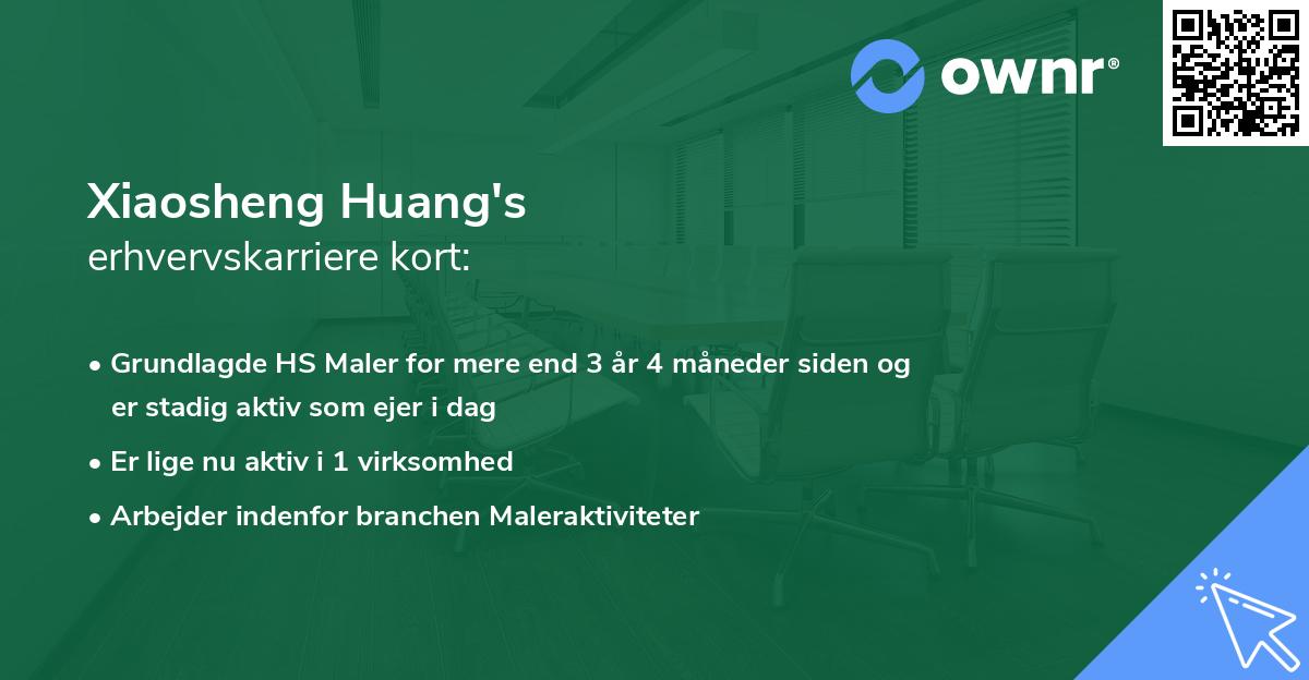Xiaosheng Huang's erhvervskarriere kort