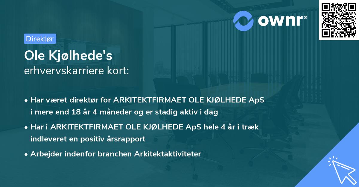Ole Kjølhede's erhvervskarriere kort