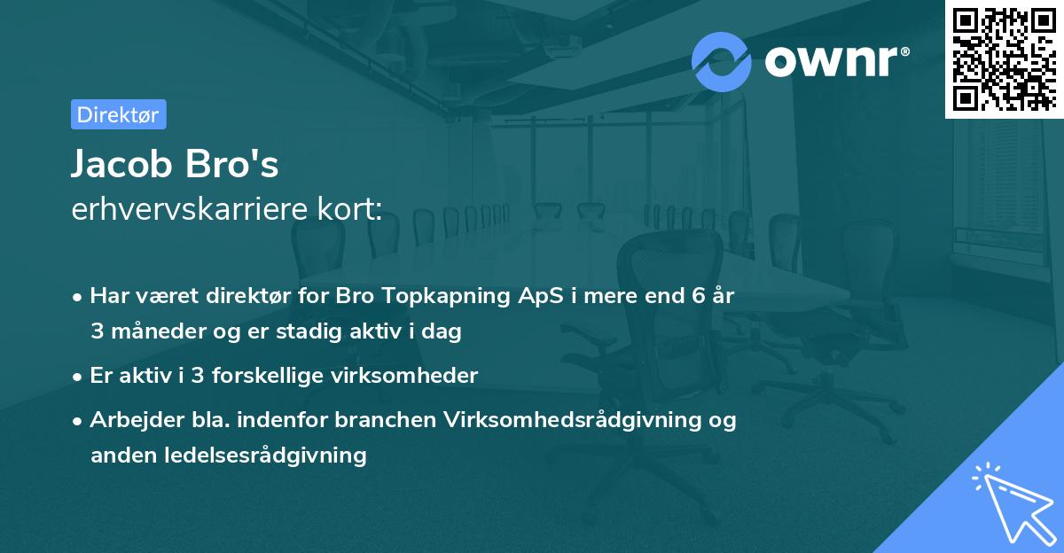 Jacob Bro's erhvervskarriere kort