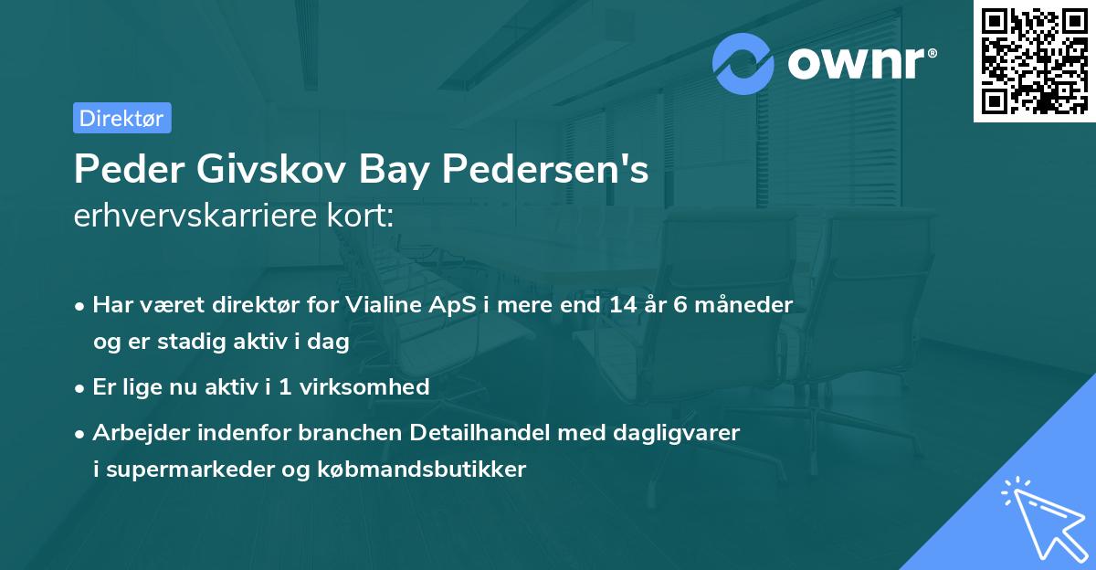 Peder Givskov Bay Pedersen's erhvervskarriere kort