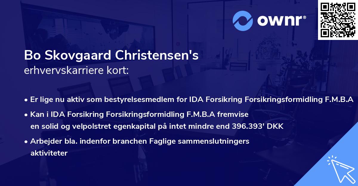 Bo Skovgaard Christensen's erhvervskarriere kort