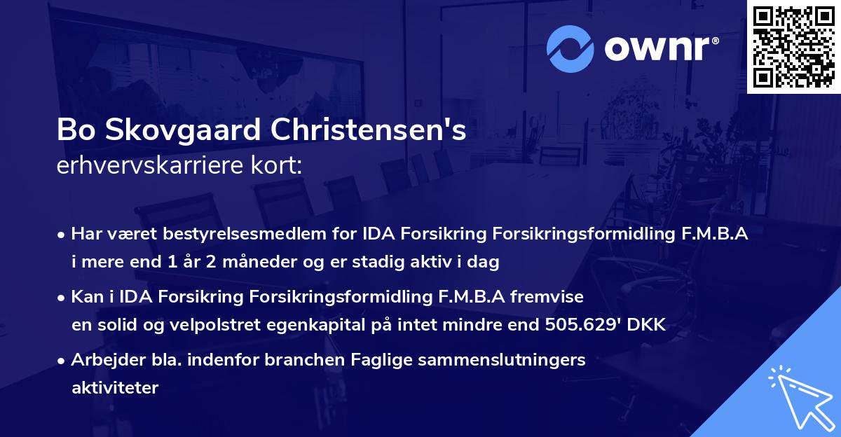 Bo Skovgaard Christensen's erhvervskarriere kort