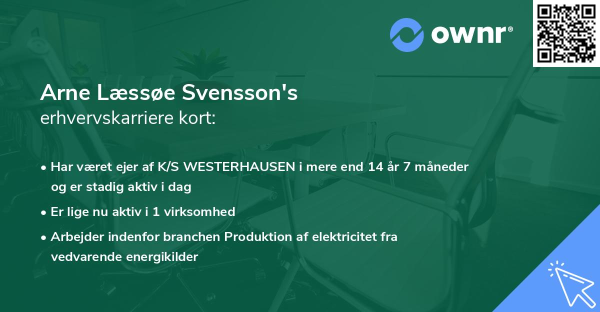 Arne Læssøe Svensson's erhvervskarriere kort