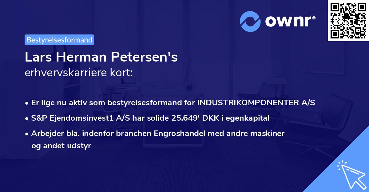 Lars Herman Petersen's erhvervskarriere kort