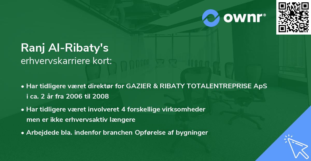 Ranj Al-Ribaty's erhvervskarriere kort