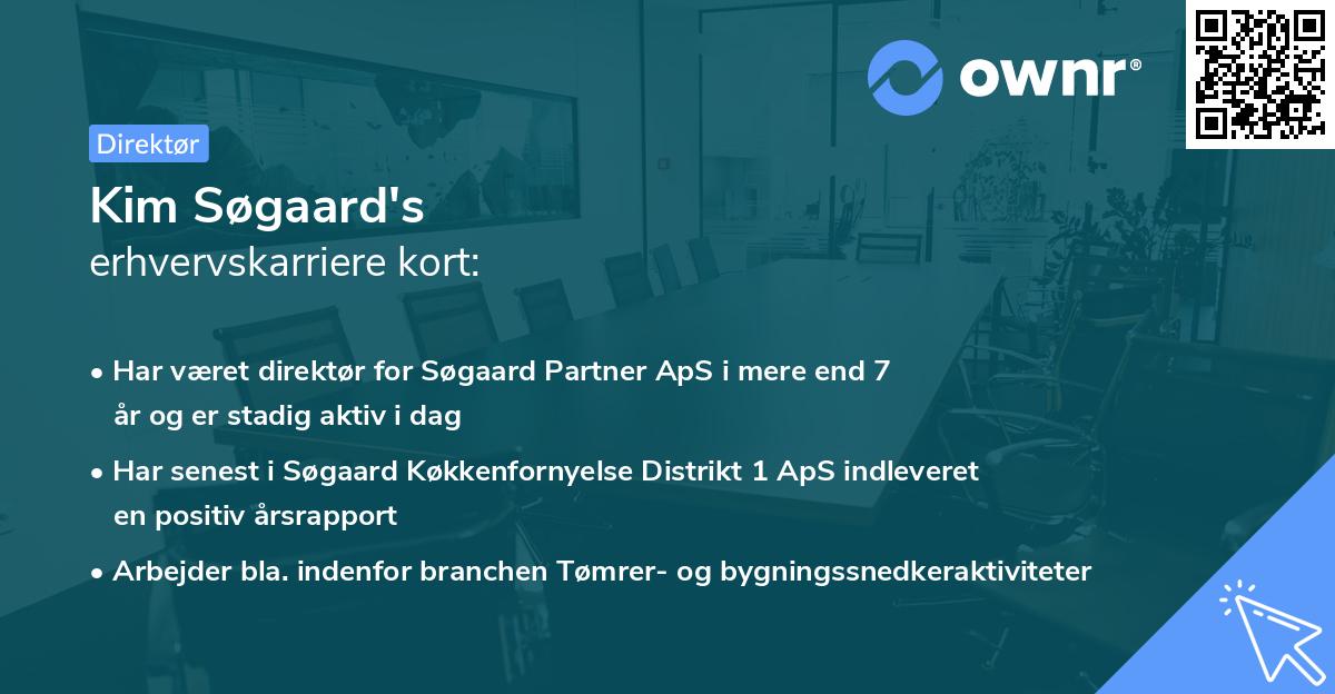 Kim Søgaard's erhvervskarriere kort