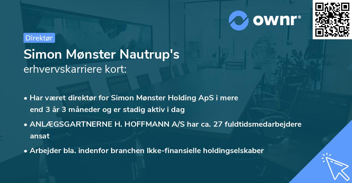 Simon Mønster Nautrup's erhvervskarriere kort