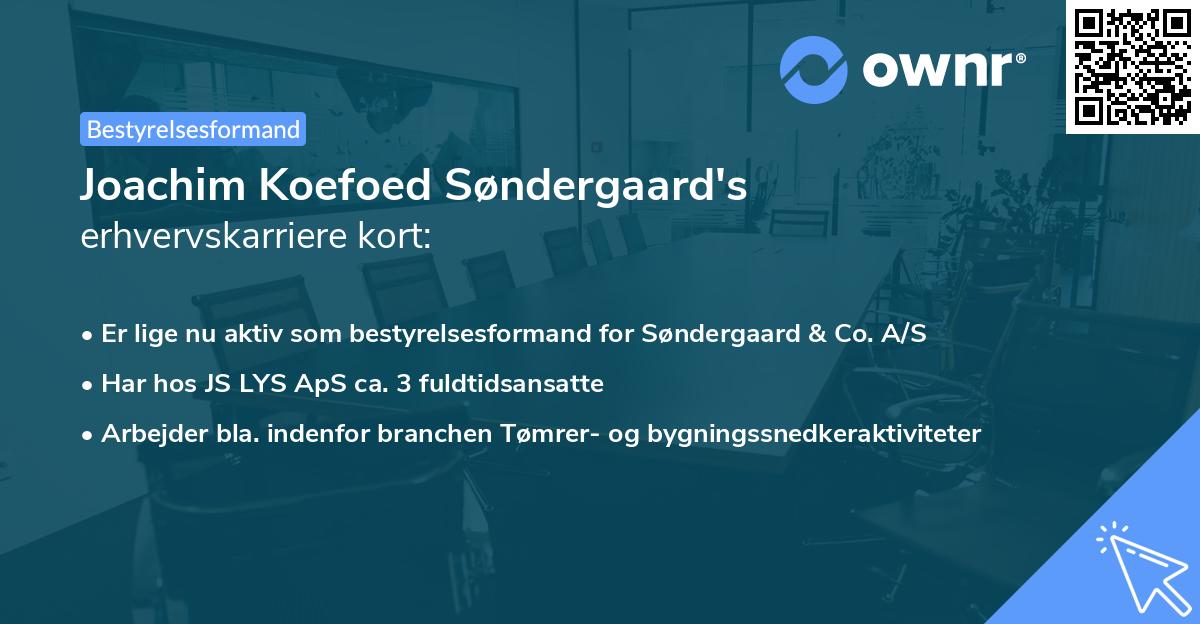 Joachim Koefoed Søndergaard's erhvervskarriere kort
