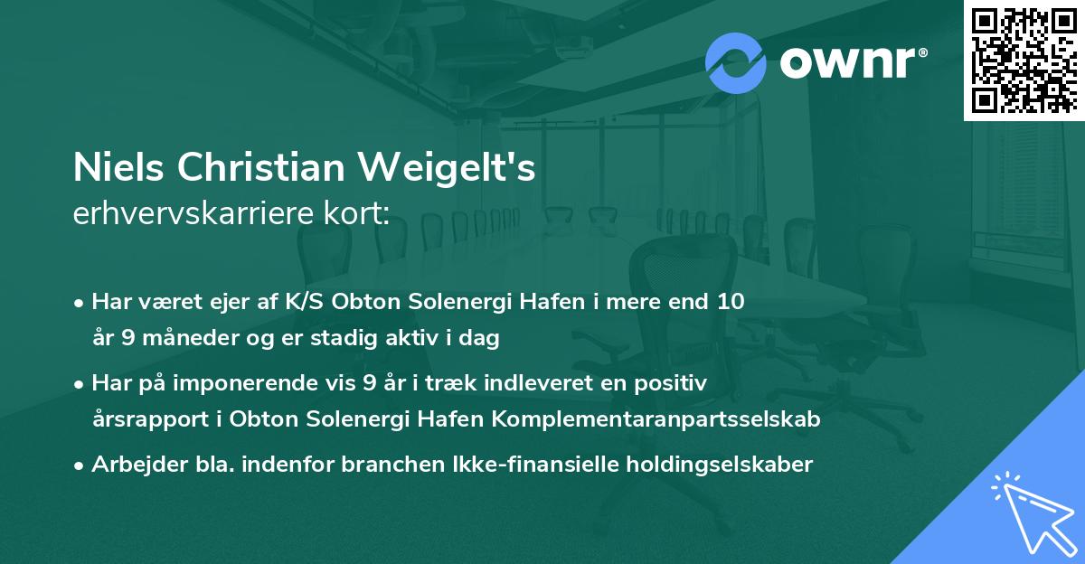 Niels Christian Weigelt's erhvervskarriere kort