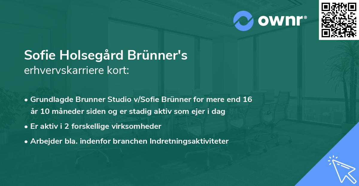 Sofie Holsegård Brünner's erhvervskarriere kort
