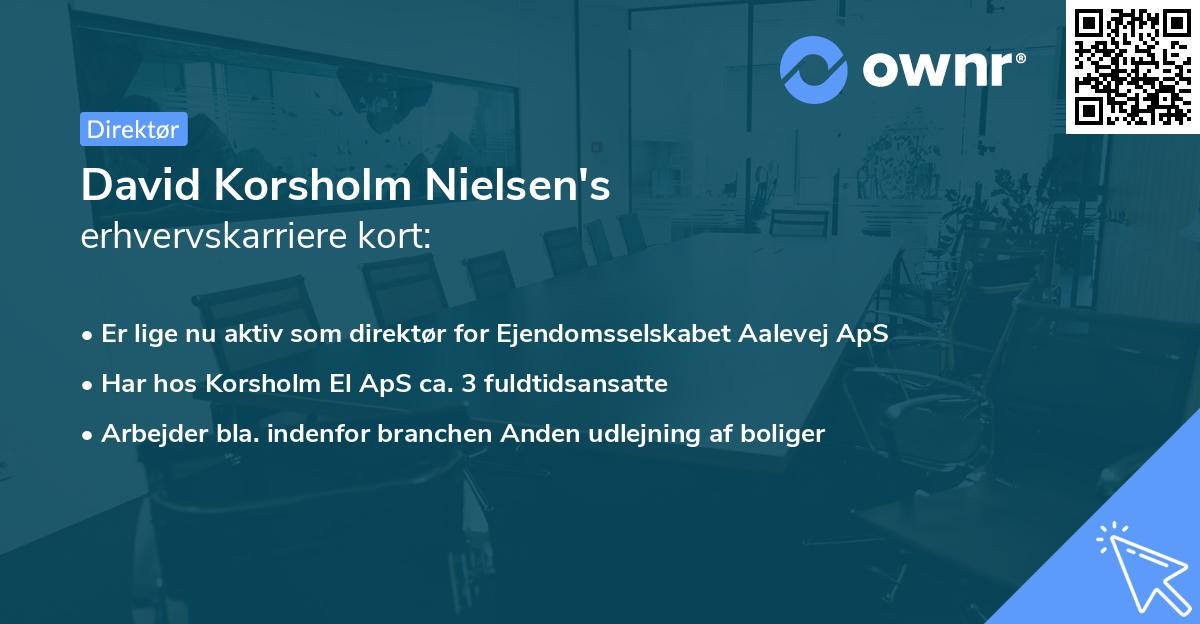 David Korsholm Nielsen's erhvervskarriere kort