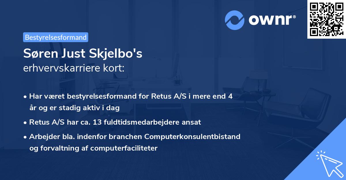Søren Just Skjelbo's erhvervskarriere kort