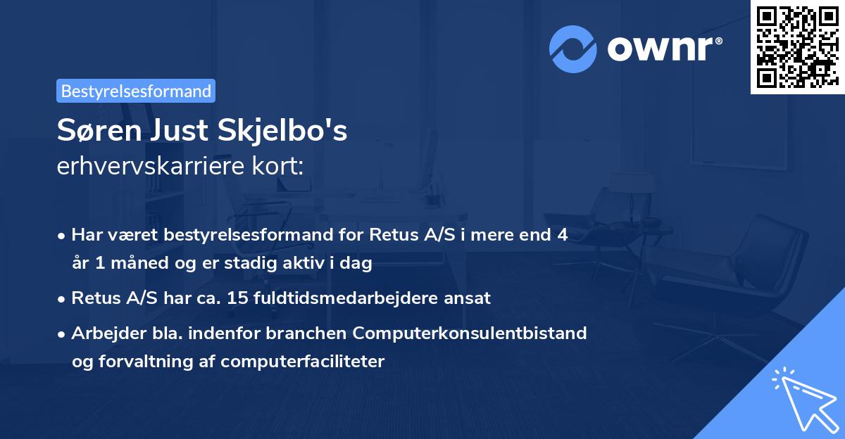 Søren Just Skjelbo's erhvervskarriere kort