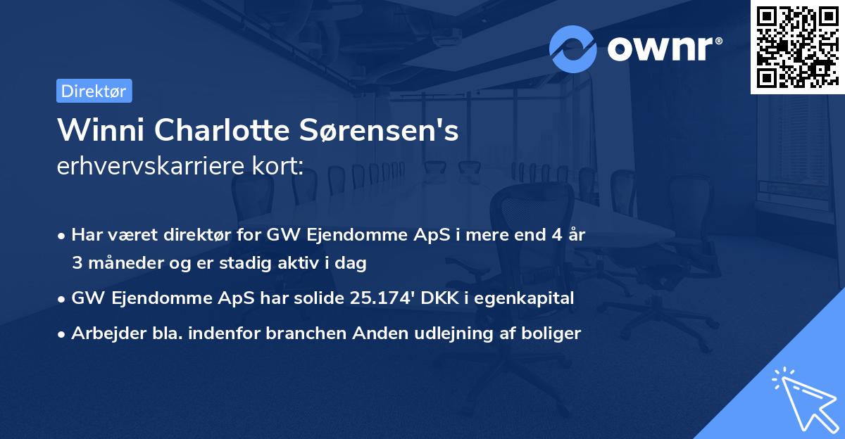 Winni Charlotte Sørensen's erhvervskarriere kort