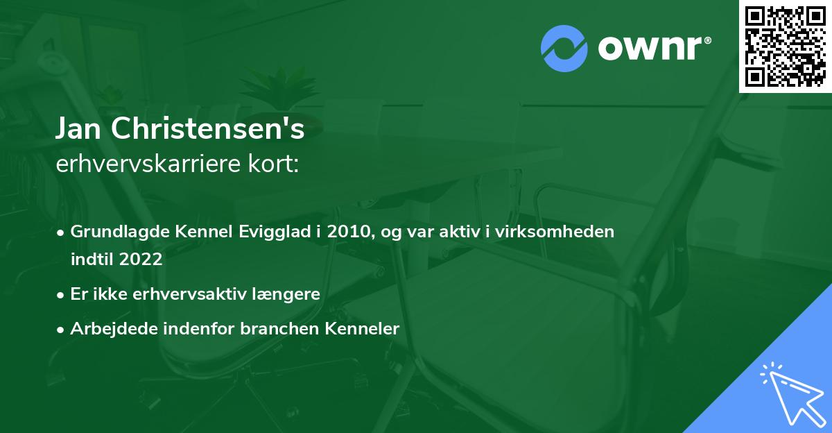 Jan Christensen's erhvervskarriere kort