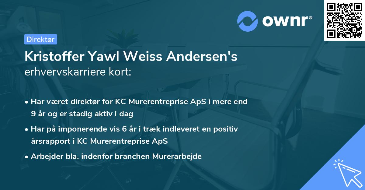 Kristoffer Yawl Weiss Andersen's erhvervskarriere kort