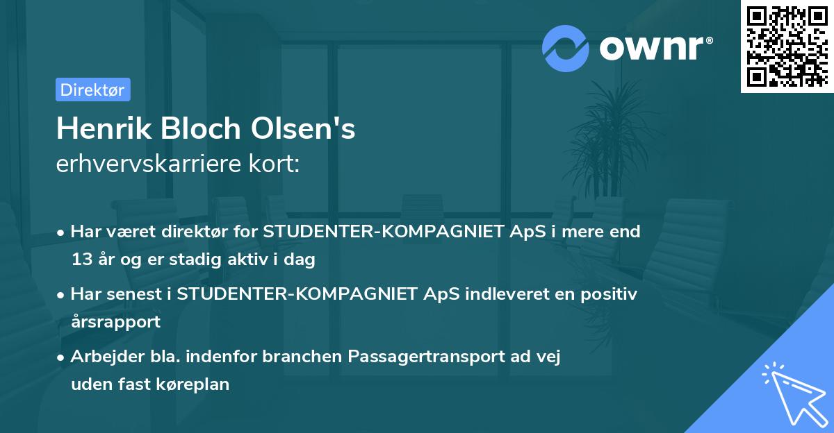 Henrik Bloch Olsen's erhvervskarriere kort