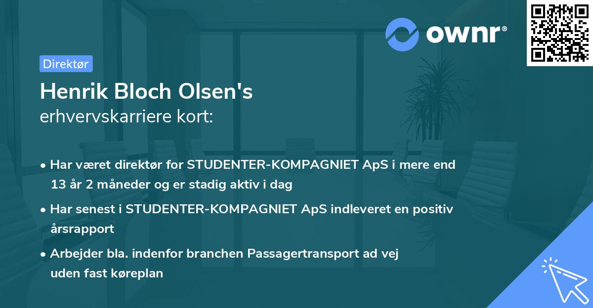 Henrik Bloch Olsen's erhvervskarriere kort
