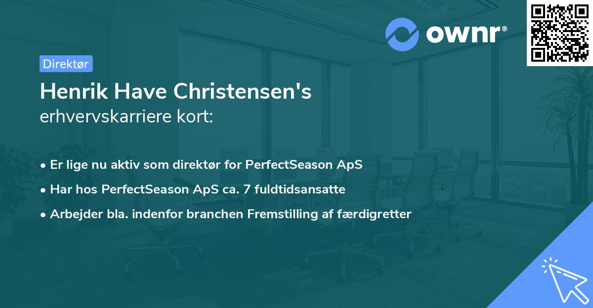 Henrik Have Christensen's erhvervskarriere kort