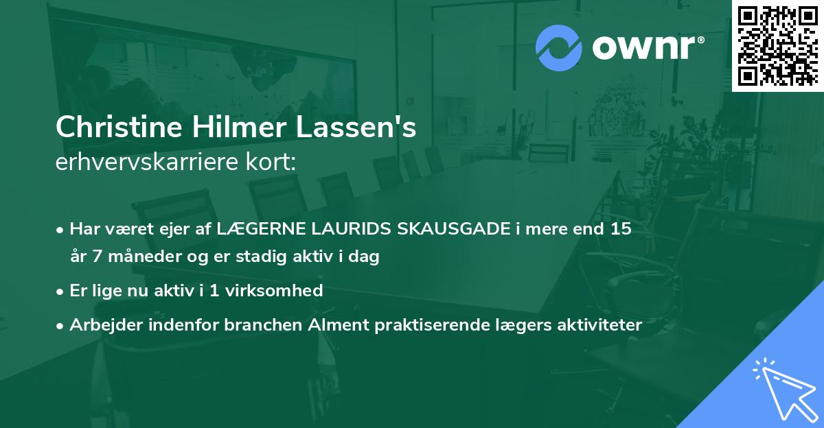 Christine Hilmer Lassen's erhvervskarriere kort