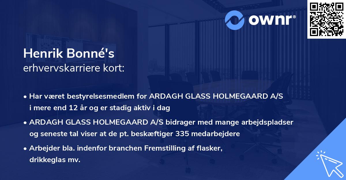 Henrik Bonné's erhvervskarriere kort