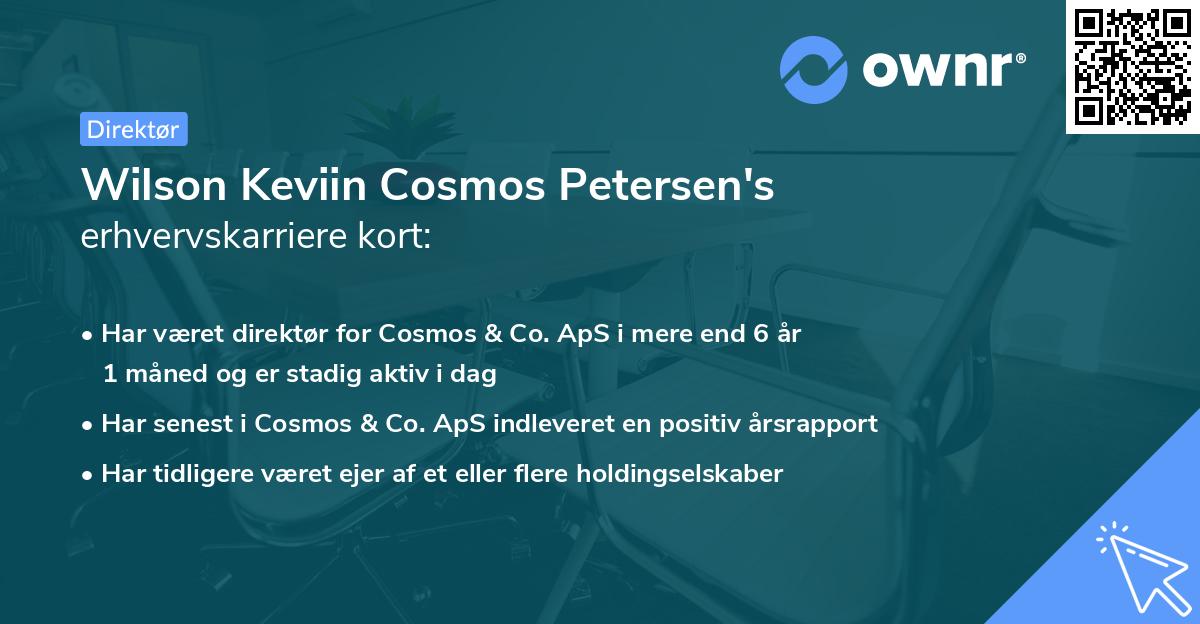 Wilson Keviin Cosmos Petersen's erhvervskarriere kort