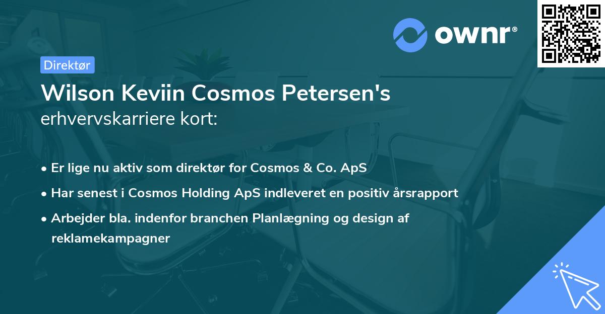 Wilson Keviin Cosmos Petersen's erhvervskarriere kort