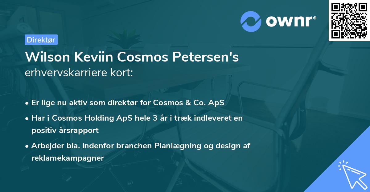 Wilson Keviin Cosmos Petersen's erhvervskarriere kort