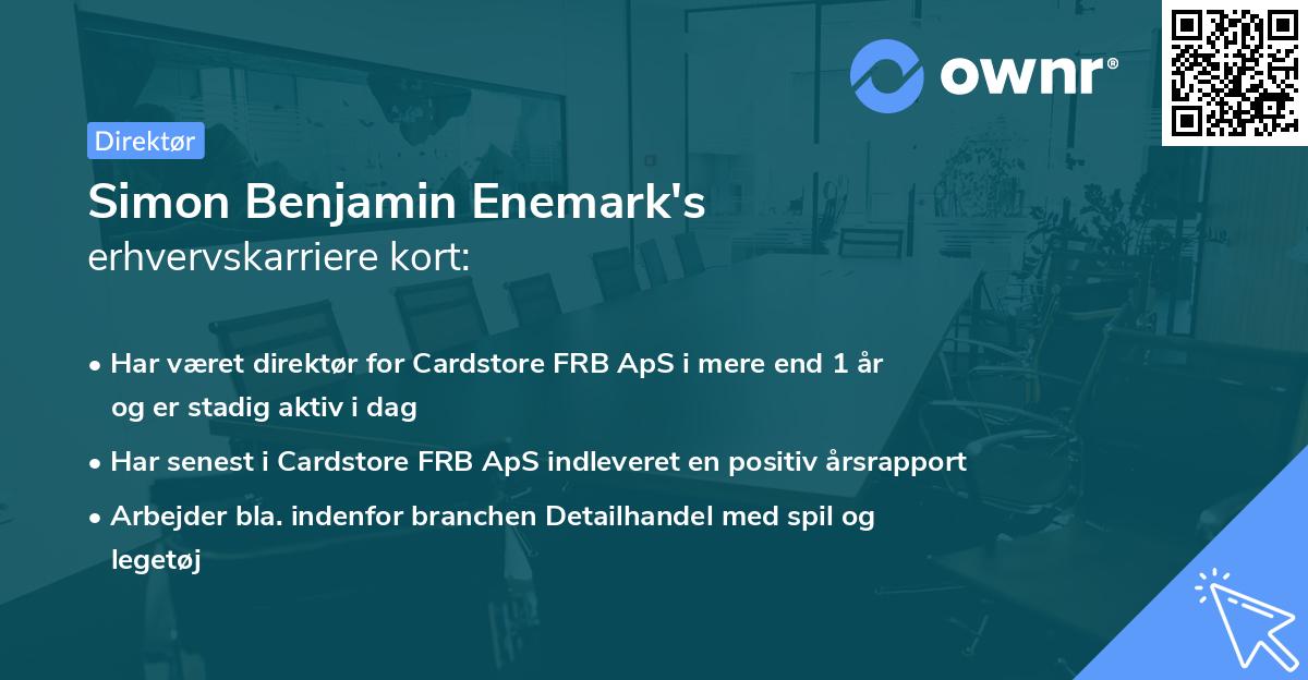 Simon Benjamin Enemark's erhvervskarriere kort