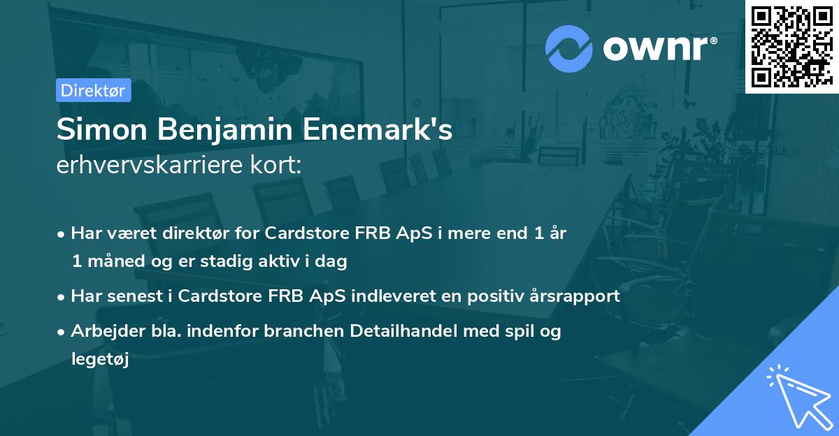 Simon Benjamin Enemark's erhvervskarriere kort