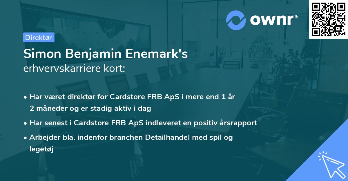 Simon Benjamin Enemark's erhvervskarriere kort