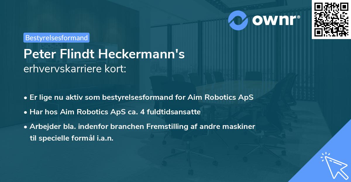 Peter Flindt Heckermann's erhvervskarriere kort