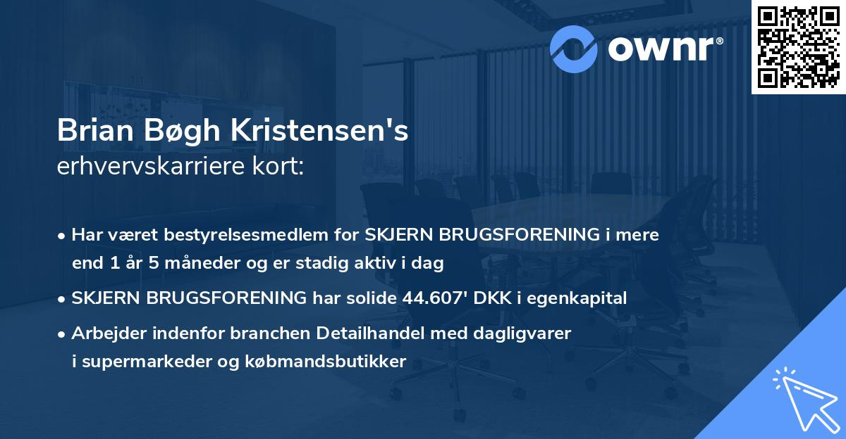 Brian Bøgh Kristensen's erhvervskarriere kort
