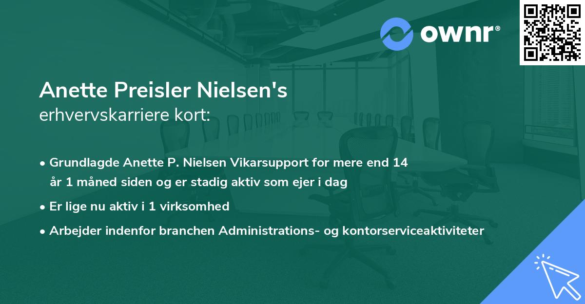 Anette Preisler Nielsen's erhvervskarriere kort