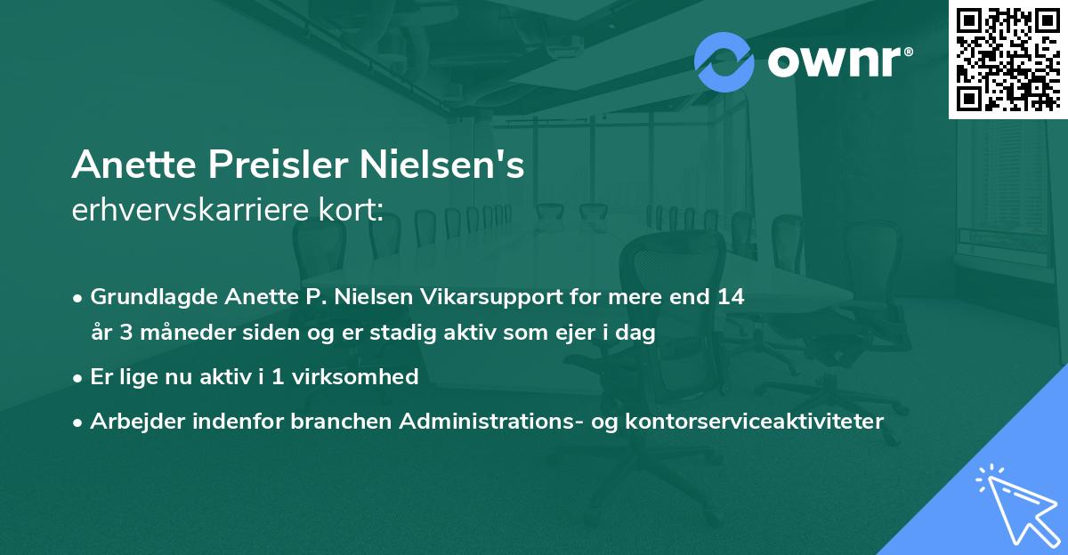 Anette Preisler Nielsen's erhvervskarriere kort