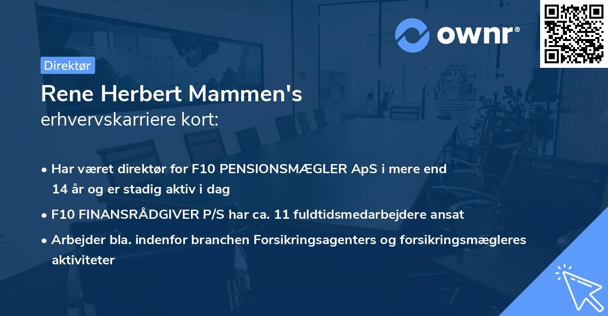 Rene Herbert Mammen's erhvervskarriere kort
