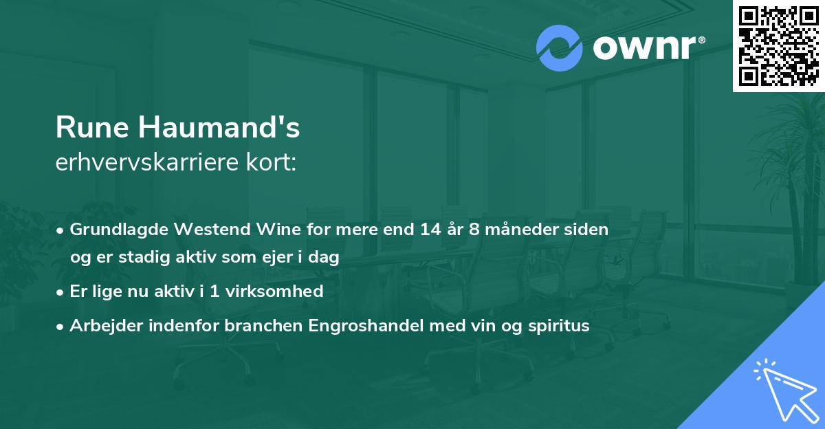 Rune Haumand's erhvervskarriere kort