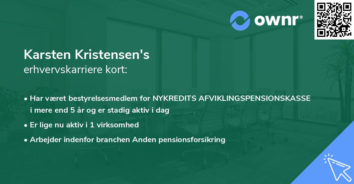 Karsten Kristensen's erhvervskarriere kort