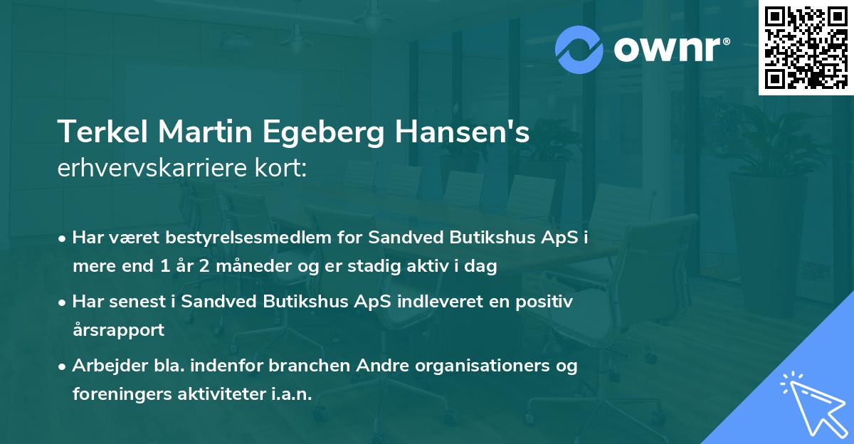 Terkel Martin Egeberg Hansen's erhvervskarriere kort