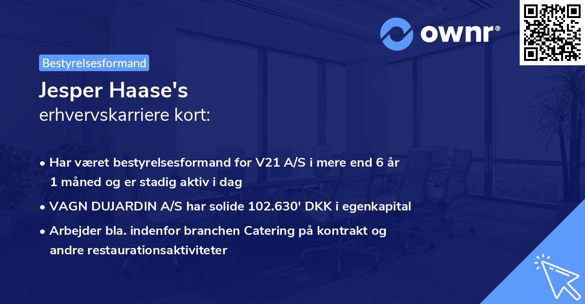 Jesper Haase's erhvervskarriere kort