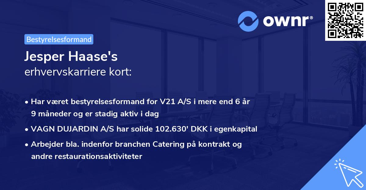 Jesper Haase's erhvervskarriere kort