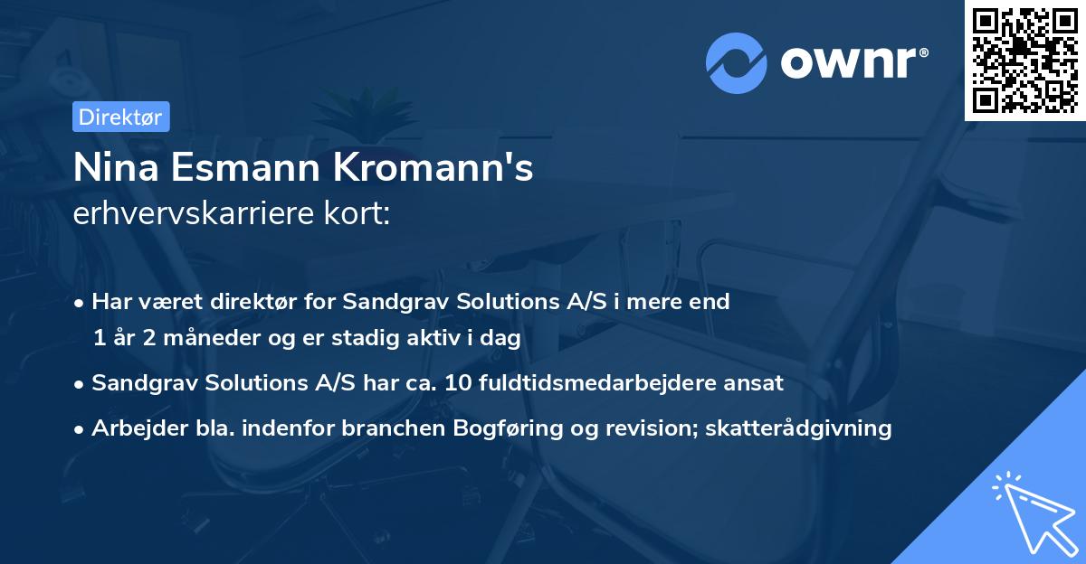 Nina Esmann Kromann's erhvervskarriere kort