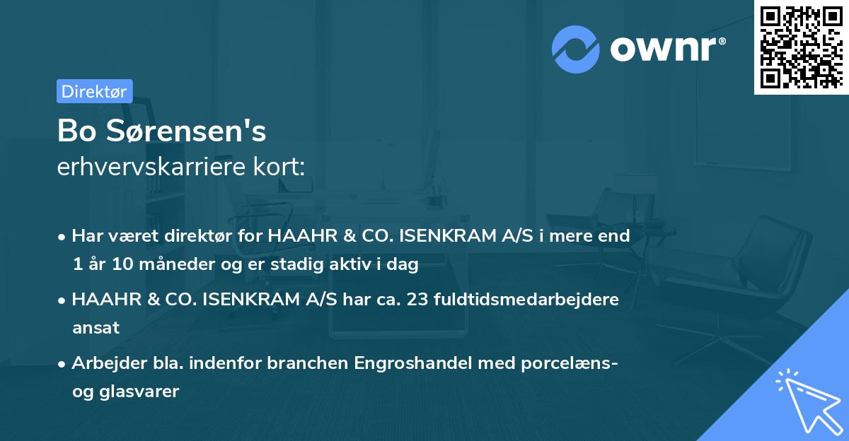 Bo Sørensen's erhvervskarriere kort