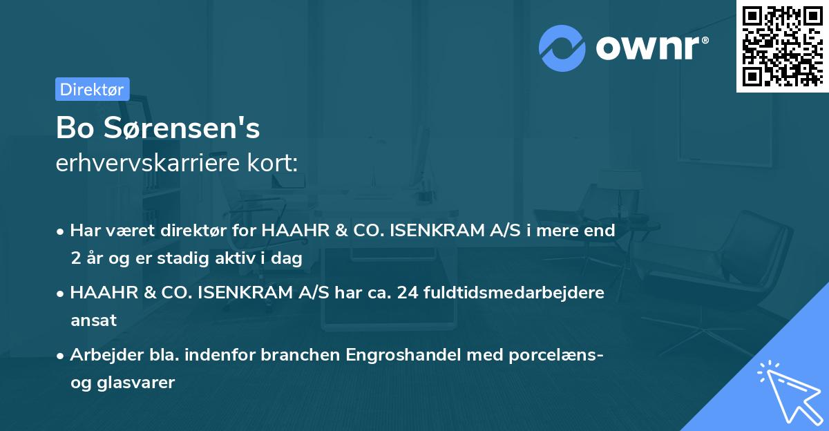 Bo Sørensen's erhvervskarriere kort