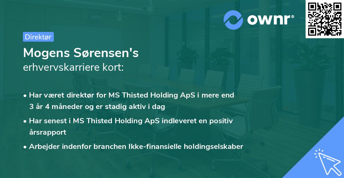 Mogens Sørensen's erhvervskarriere kort