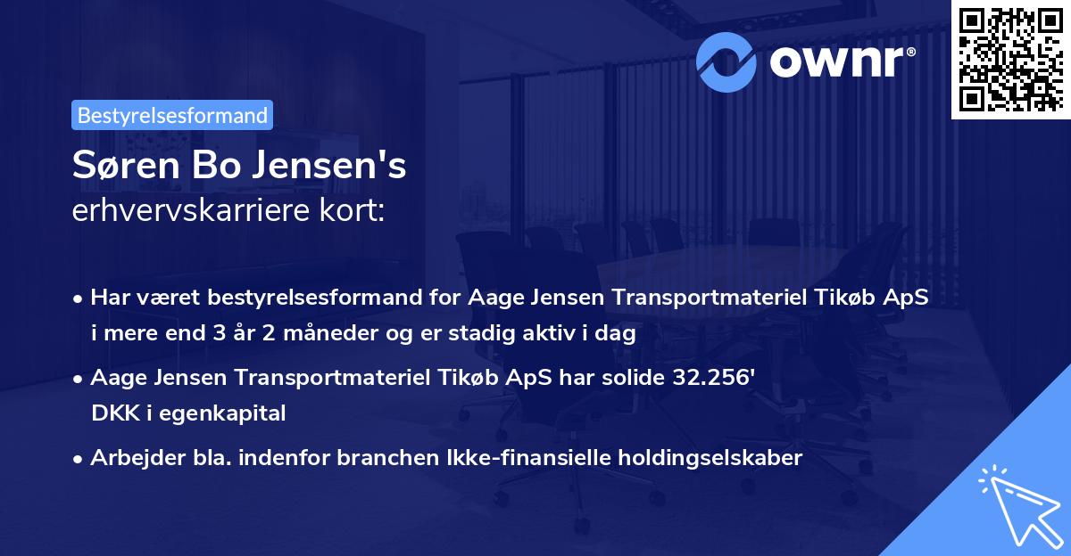Søren Bo Jensen's erhvervskarriere kort
