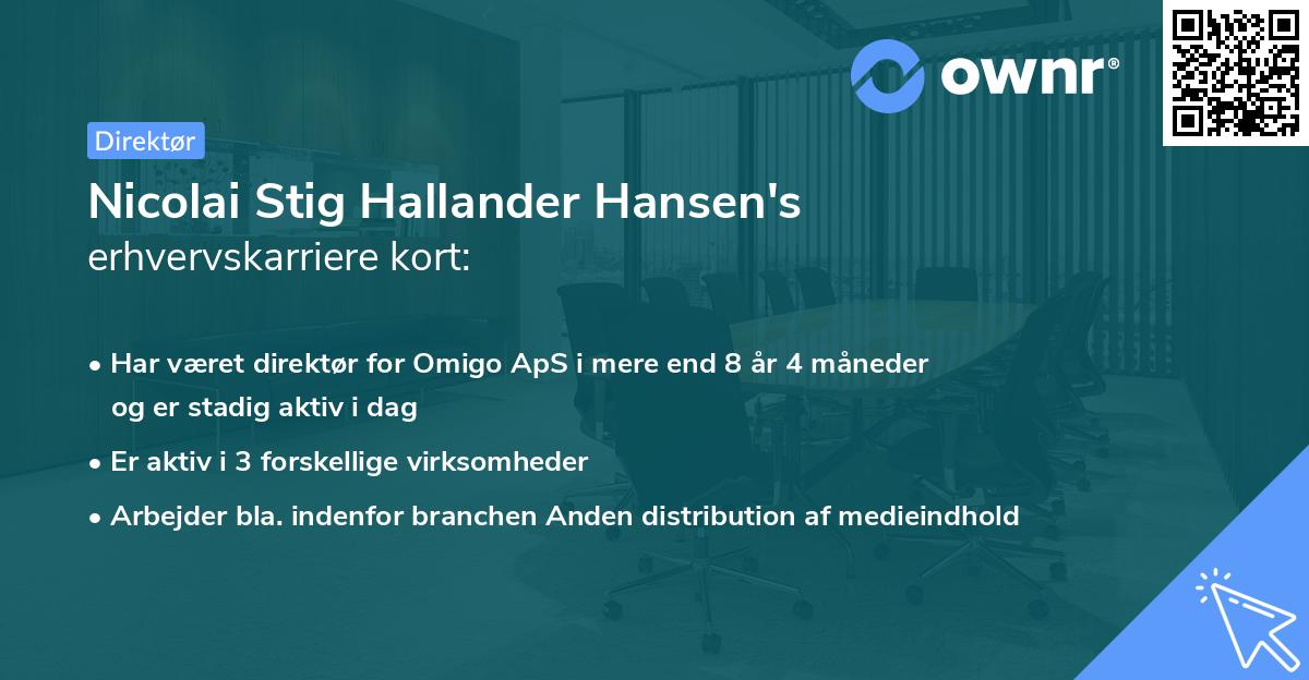 Nicolai Stig Hallander Hansen's erhvervskarriere kort