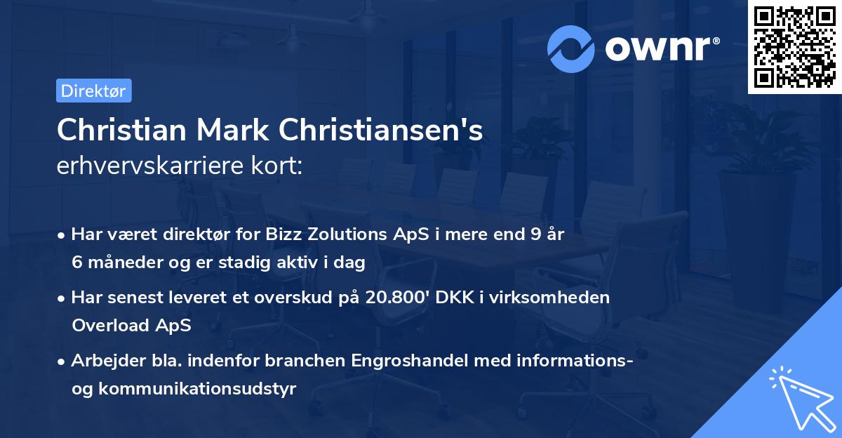 Christian Mark Christiansen's erhvervskarriere kort