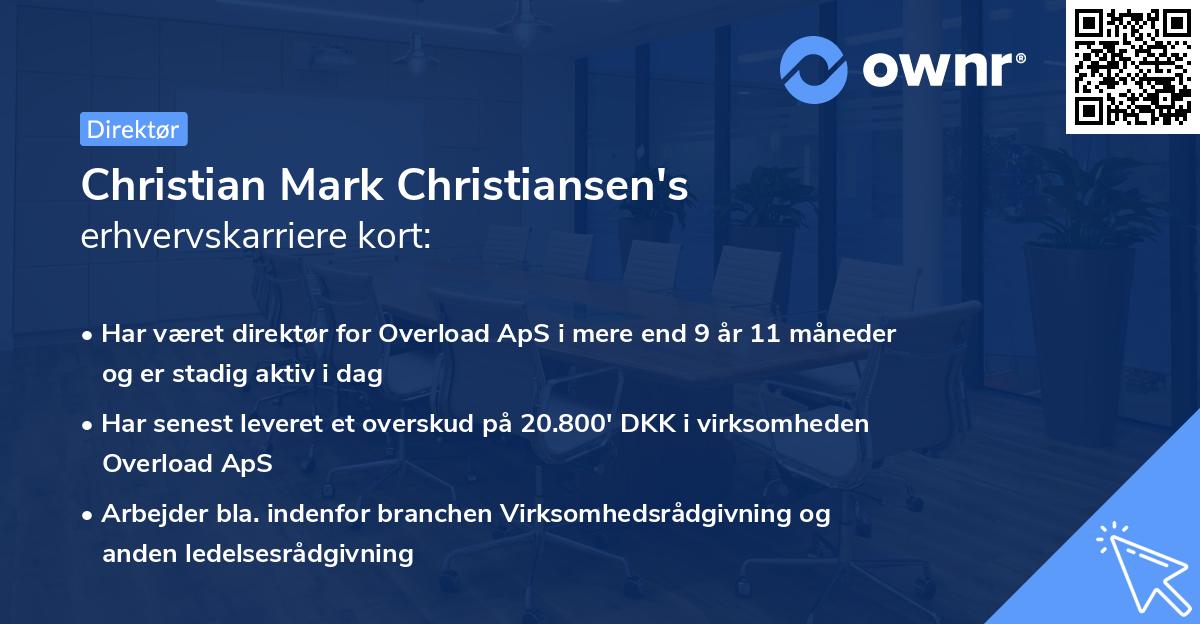Christian Mark Christiansen's erhvervskarriere kort