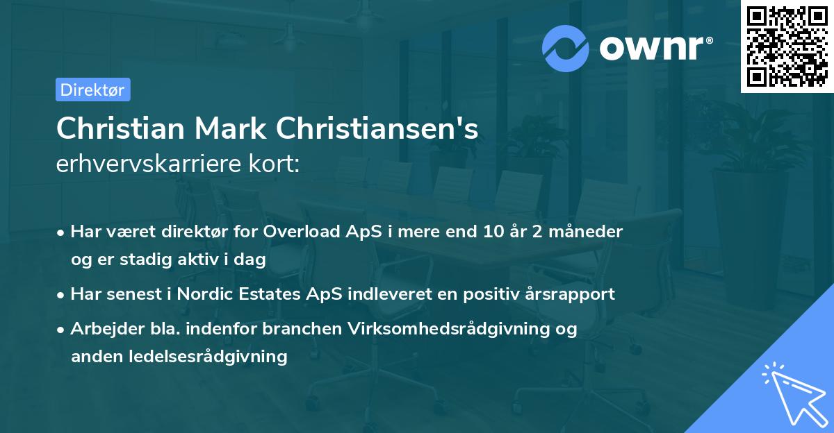Christian Mark Christiansen's erhvervskarriere kort